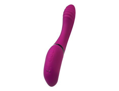 JOS Vibrator with clitoral stimulator JOS Spin, silicone, purple, 23 cm - 8