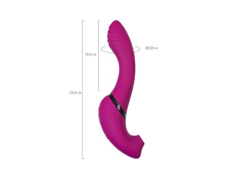 JOS Vibrator with clitoral stimulator JOS Spin, silicone, purple, 23 cm - 9