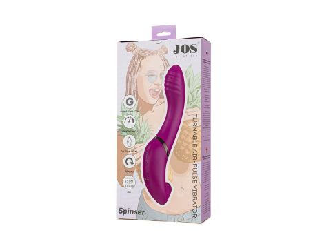 JOS Vibrator with clitoral stimulator JOS Spin, silicone, purple, 23 cm - 11