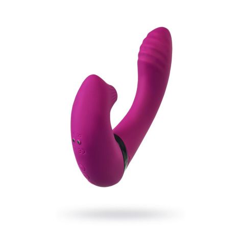 JOS Vibrator with clitoral stimulator JOS Spin, silicone, purple, 23 cm - 9