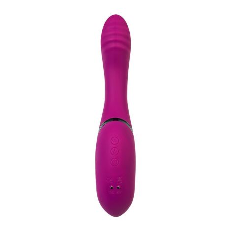 JOS Vibrator with clitoral stimulator JOS Spin, silicone, purple, 23 cm - 10