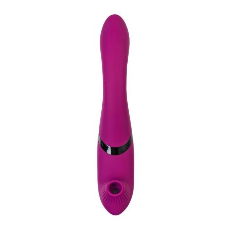 JOS Vibrator with clitoral stimulator JOS Spin, silicone, purple, 23 cm - 11