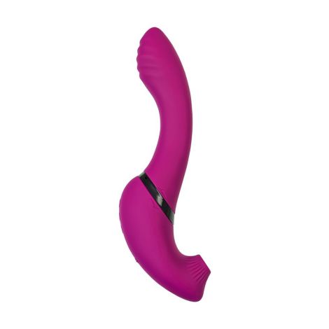 JOS Vibrator with clitoral stimulator JOS Spin, silicone, purple, 23 cm