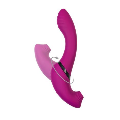 JOS Vibrator with clitoral stimulator JOS Spin, silicone, purple, 23 cm - 2