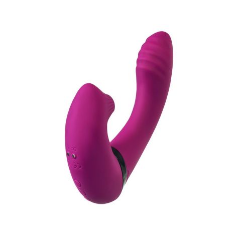 JOS Vibrator with clitoral stimulator JOS Spin, silicone, purple, 23 cm - 3