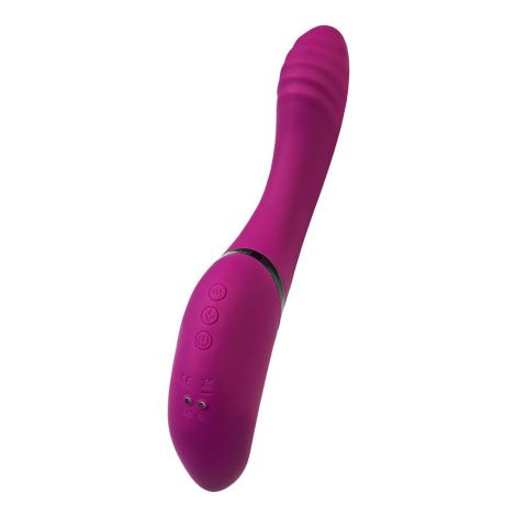 JOS Vibrator with clitoral stimulator JOS Spin, silicone, purple, 23 cm - 4