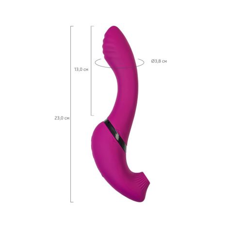 JOS Vibrator with clitoral stimulator JOS Spin, silicone, purple, 23 cm - 5