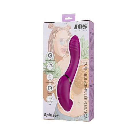 JOS Vibrator with clitoral stimulator JOS Spin, silicone, purple, 23 cm - 7