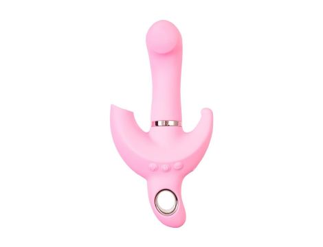 JOS Vibrator with clitoral stimulator JOS Twistme, silicone, pink, 19.5 cm - 4