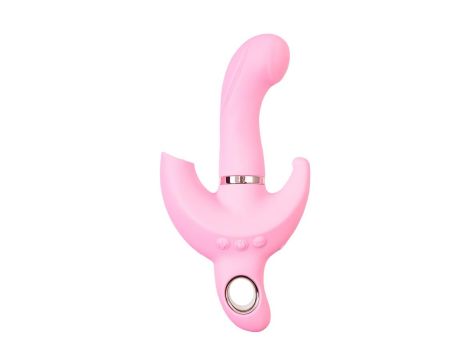 JOS Vibrator with clitoral stimulator JOS Twistme, silicone, pink, 19.5 cm - 5