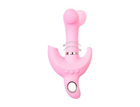 JOS Vibrator with clitoral stimulator JOS Twistme, silicone, pink, 19.5 cm - 6