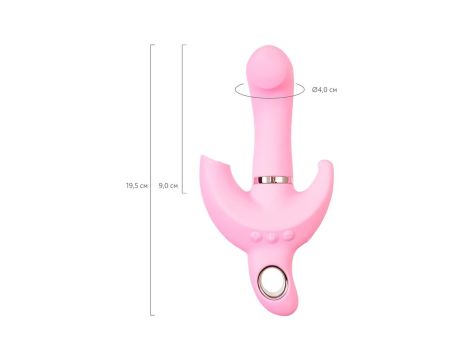 JOS Vibrator with clitoral stimulator JOS Twistme, silicone, pink, 19.5 cm - 7