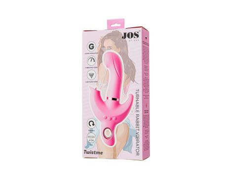 JOS Vibrator with clitoral stimulator JOS Twistme, silicone, pink, 19.5 cm - 11