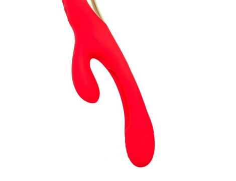 JOS Vibrator with clitoral stimulator Patti with moving tongue, silicone, red, 24 cm - 11