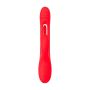 JOS Vibrator with clitoral stimulator Patti with moving tongue, silicone, red, 24 cm - 4