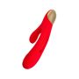 JOS Vibrator with clitoral stimulator Patti with moving tongue, silicone, red, 24 cm - 6