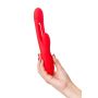 JOS Vibrator with clitoral stimulator Patti with moving tongue, silicone, red, 24 cm - 8