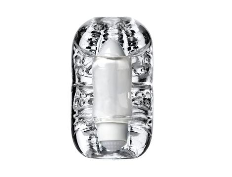 Lingam Khani, Vibrating Masturbator, TPE, Transparent, 9 cm - 2