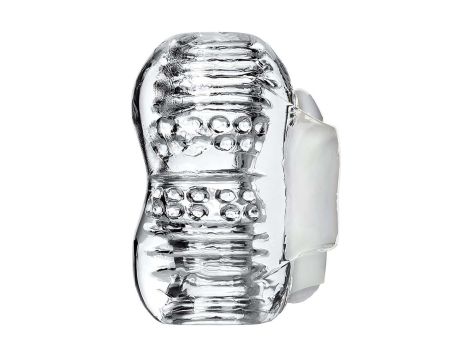 Lingam Khani, Vibrating Masturbator, TPE, Transparent, 9 cm - 3