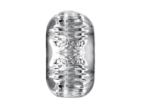 Lingam Khani, Vibrating Masturbator, TPE, Transparent, 9 cm - 4