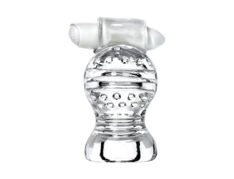 Lingam Shakti, Vibrating Masturbator, TPE, Transparent, 9 cm - 3