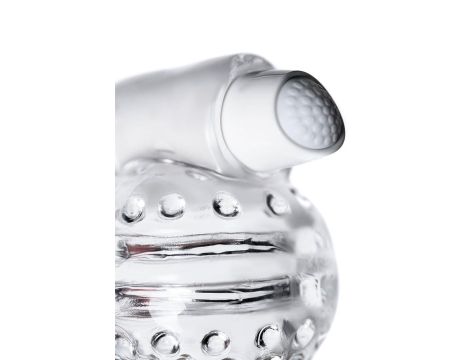 Lingam Shakti, Vibrating Masturbator, TPE, Transparent, 9 cm - 7