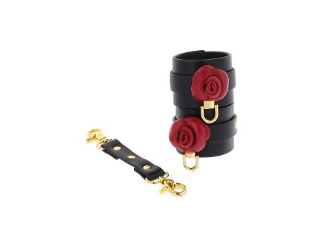 Wild Roses Wrist Cuffs Black - 6