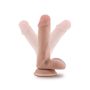 DR. SKIN PLUS  6 INCH POSABLE DILDO WITH BALLS  VANILLA - 4