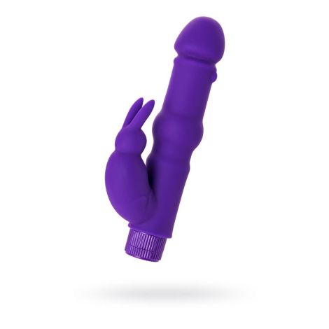 A-TOYS, Vibrator with clitoral stim, Silicone, Purple, 18 cm - 2