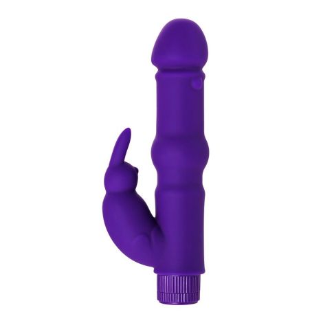 A-TOYS, Vibrator with clitoral stim, Silicone, Purple, 18 cm - 4