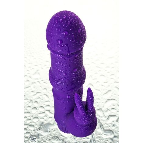 A-TOYS, Vibrator with clitoral stim, Silicone, Purple, 18 cm - 14