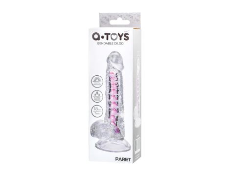 Flexible dildo A-Toys Paret, transparent, 18 cm - 8