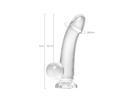 Realistic dildo A-Toys by TOYFA Cryst, TPE, transparent, 15 cm - 9