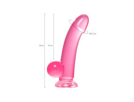 Realistic dildo A-Toys by TOYFA Fush, TPE, pink, 18 cm - 9