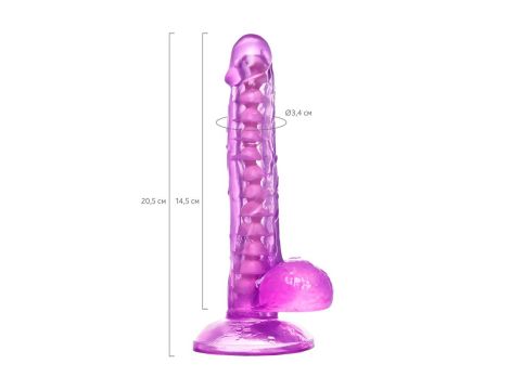 Realistic dildo A-Toys by TOYFA Celiam, TPE, purple, 20.5 cm - 10