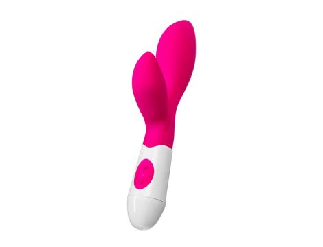 A-TOYS, Vibrator Lilu with Clitoral Stimulator, Silicone, Pink, 20 cm, 10 speeds, 2xAAA - 4