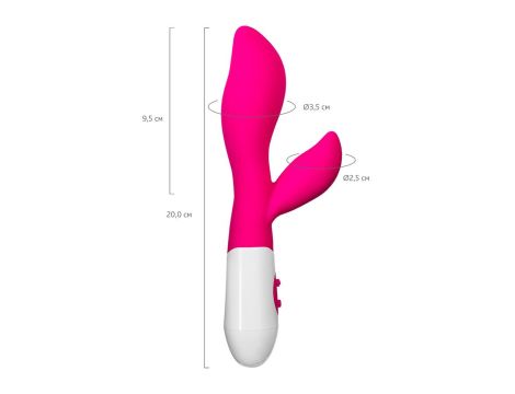 A-TOYS, Vibrator Lilu with Clitoral Stimulator, Silicone, Pink, 20 cm, 10 speeds, 2xAAA - 6