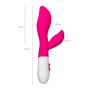 A-TOYS, Vibrator Lilu with Clitoral Stimulator, Silicone, Pink, 20 cm, 10 speeds, 2xAAA - 7