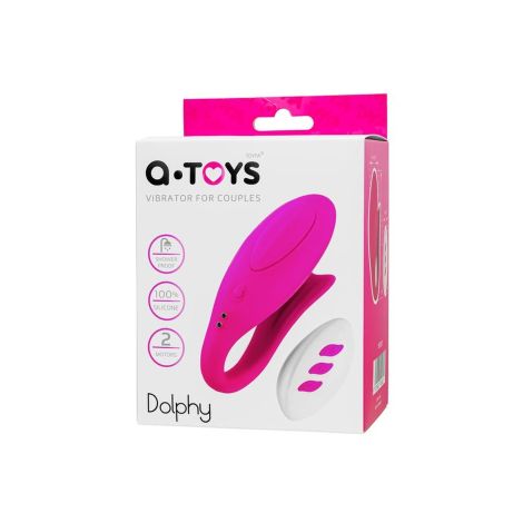 A-TOYS Vibrator for couples Dolphy, silicone, pink, 9.6 cm - 13