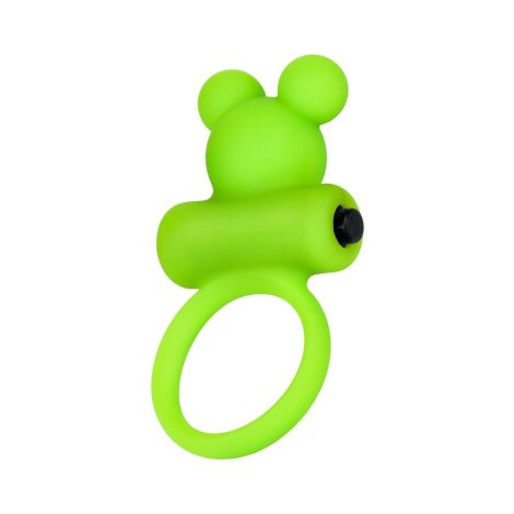 Cock ring A-Toys with vibro bullet; green - 3