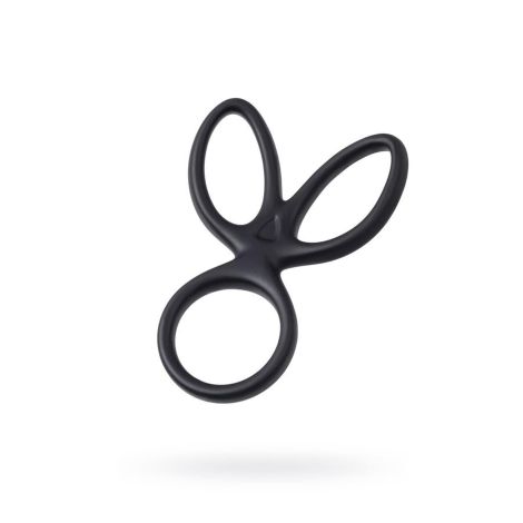 A-TOYS Triple penis ring KRAKEN, silicone, black, 10 cm