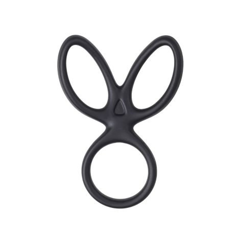 A-TOYS Triple penis ring KRAKEN, silicone, black, 10 cm - 2