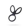 A-TOYS Triple penis ring KRAKEN, silicone, black, 10 cm - 2