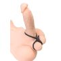 A-TOYS Triple penis ring KRAKEN, silicone, black, 10 cm - 7