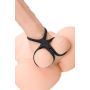 A-TOYS Triple penis ring KRAKEN, silicone, black, 10 cm - 8