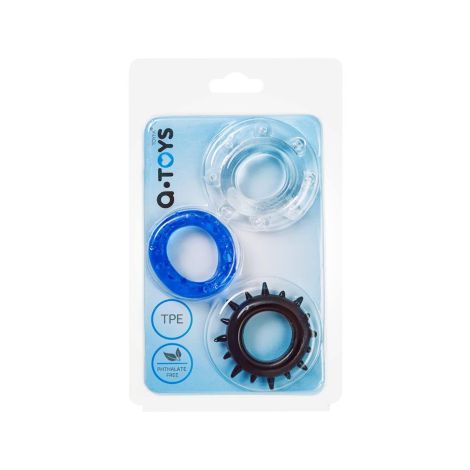 A-TOYS, Cockrings set, 3 pcs.Mix color, TPE, O 3 cm - 5