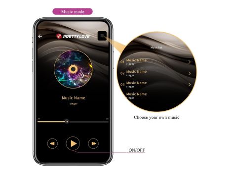 PRETTY LOVE - Nymph, 12 vibration functions Mobile APP Long-distance Control, ABS, 1 AAA battery - 4