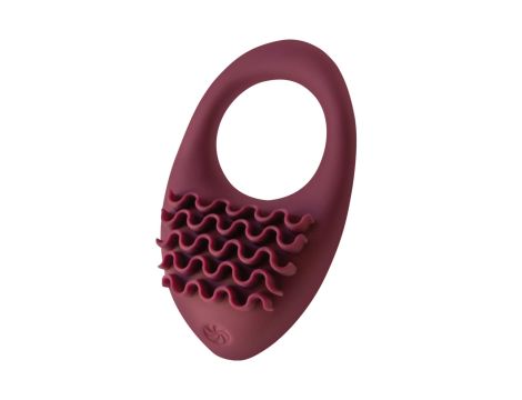 Rechargeable Vibro cockring Pure Passion Stellar Wine Red - 2