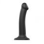 SEMI-REALISTIC DUAL DENSITY BENDABLE DILDO BLACK - M - 2