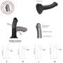 SEMI-REALISTIC DUAL DENSITY BENDABLE DILDO BLACK - M - 3